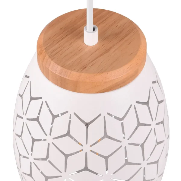 LÁMPARA DE TECHO COLGANTE 1 LUZ METAL BLANCO E27 BIRKITA