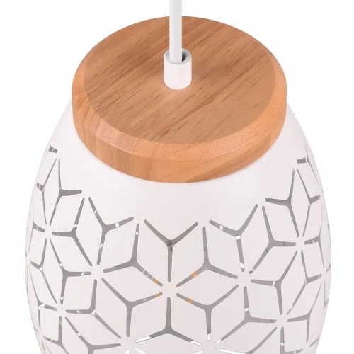 LÁMPARA DE TECHO COLGANTE 1 LUZ METAL BLANCO E27 BIRKITA