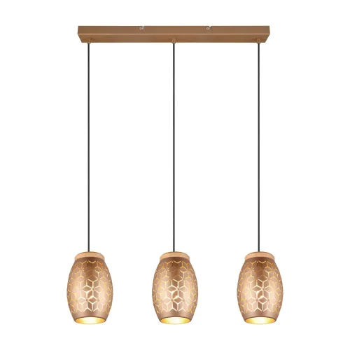 LÁMPARA DE TECHO COLGANTE 3 LUCES METAL COFFEE E27 BIRKITA