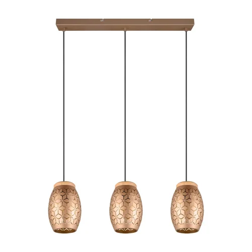 LÁMPARA DE TECHO COLGANTE 3 LUCES METAL COFFEE E27 BIRKITA