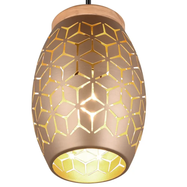 LÁMPARA DE TECHO COLGANTE 3 LUCES METAL COFFEE E27 BIRKITA