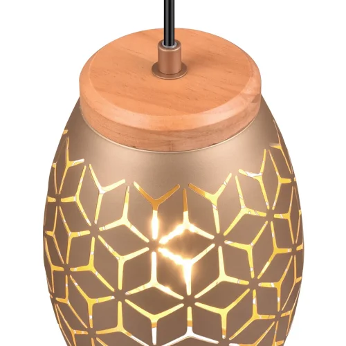 LÁMPARA DE TECHO COLGANTE 3 LUCES METAL COFFEE E27 BIRKITA