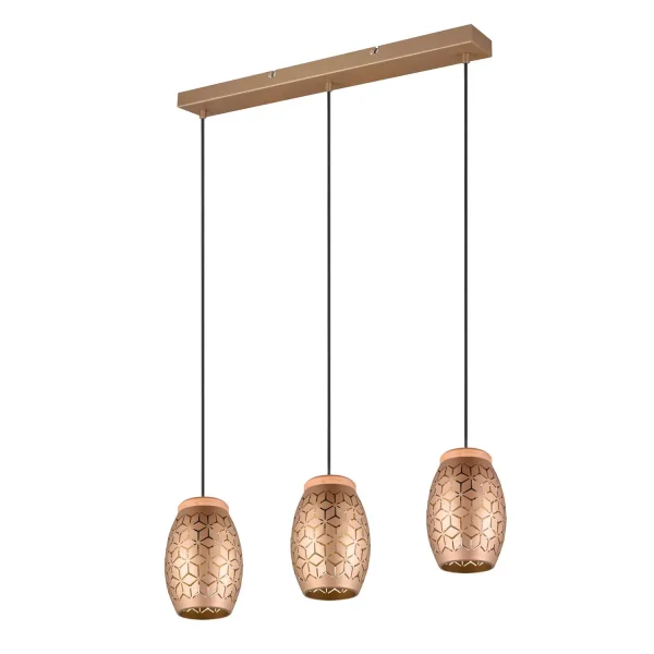 LÁMPARA DE TECHO COLGANTE 3 LUCES METAL COFFEE E27 BIRKITA