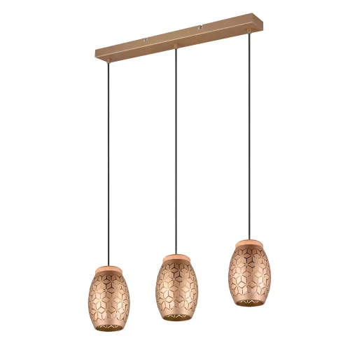 LÁMPARA DE TECHO COLGANTE 3 LUCES METAL COFFEE E27 BIRKITA