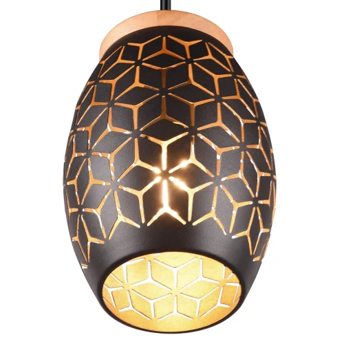 LÁMPARA DE TECHO COLGANTE 3 LUCES METAL NEGRO E27 BIRKITA