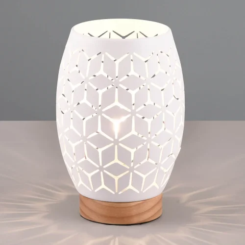 LÁMPARA DE MESA 1 LUZ METAL BLANCO E27 BIRKITA