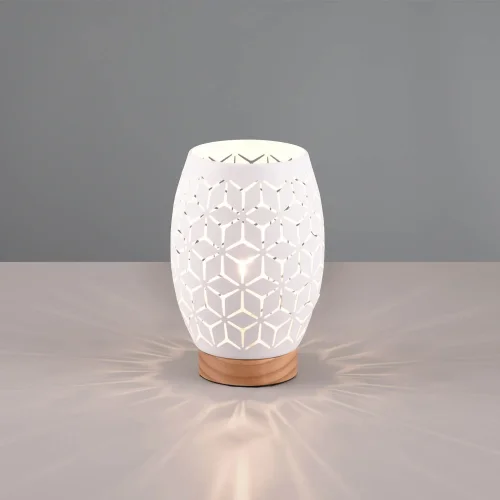 LÁMPARA DE MESA 1 LUZ METAL BLANCO E27 BIRKITA