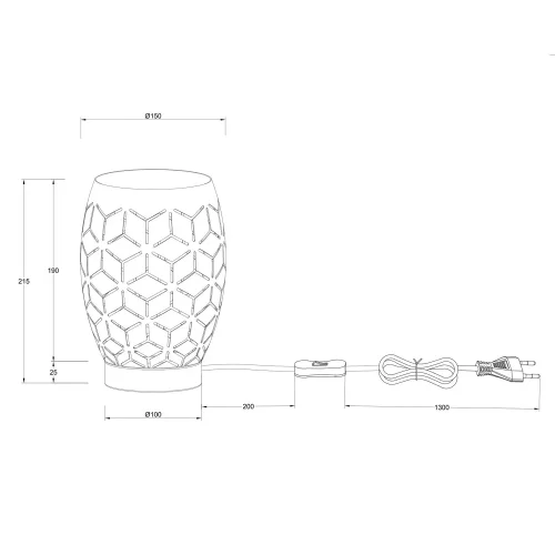 LÁMPARA DE MESA 1 LUZ METAL BLANCO E27 BIRKITA