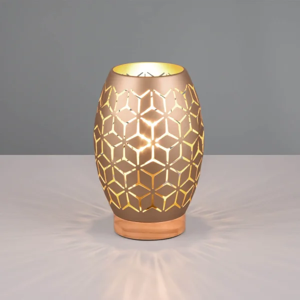 LÁMPARA DE MESA 1 LUZ METAL COFFEE E27 BIRKITA