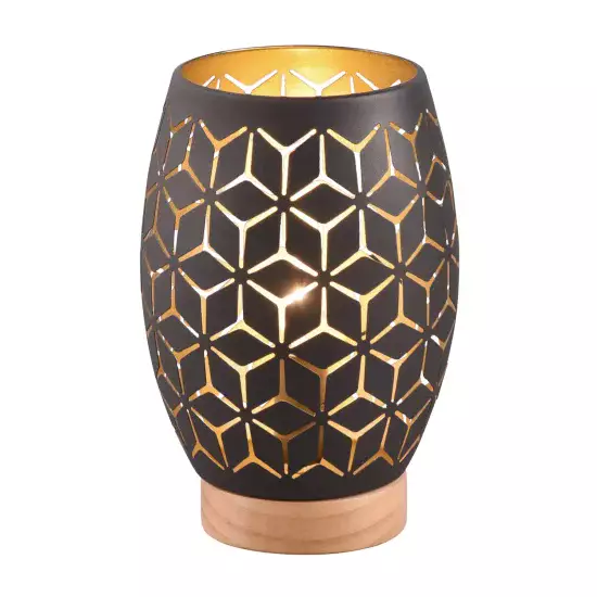 LÁMPARA DE MESA 1 LUZ METAL NEGRO E27 BIRKITA