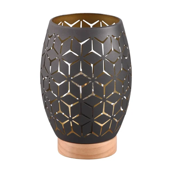 LÁMPARA DE MESA 1 LUZ METAL NEGRO E27 BIRKITA