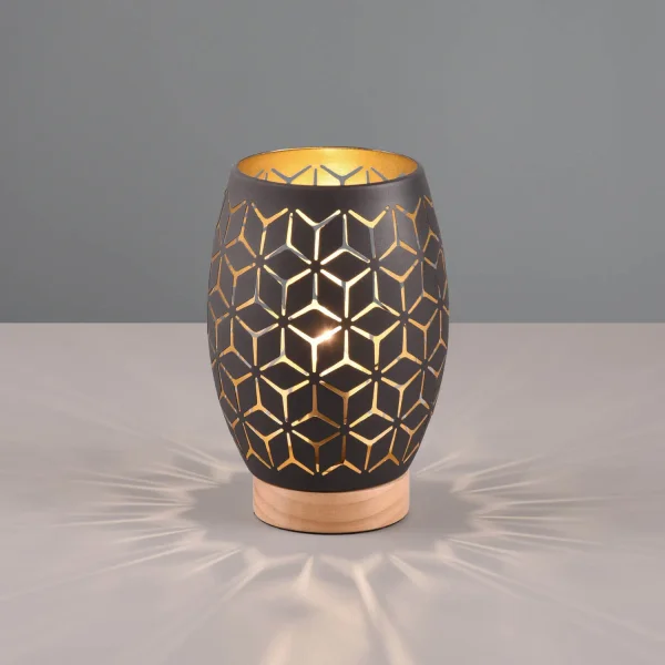 LÁMPARA DE MESA 1 LUZ METAL NEGRO E27 BIRKITA