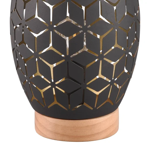 LÁMPARA DE MESA 1 LUZ METAL NEGRO E27 BIRKITA