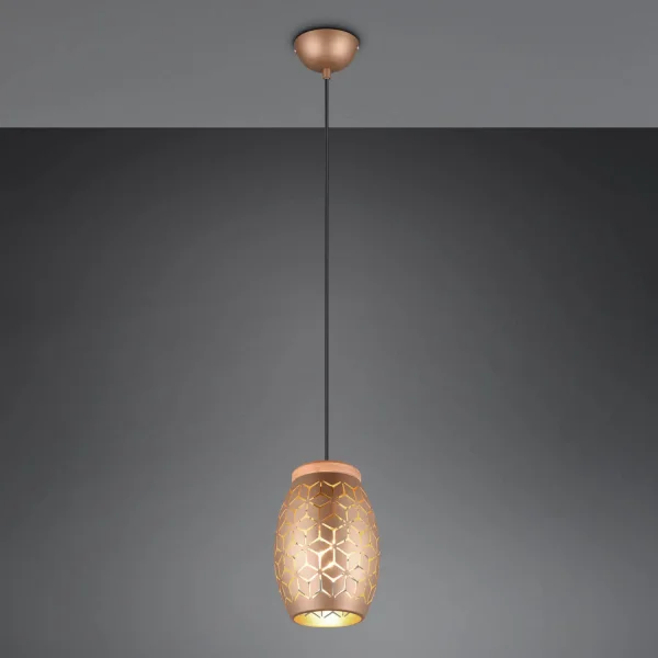 LÁMPARA DE TECHO COLGANTE 1 LUZ METAL COFFEE E27 BIRKITA