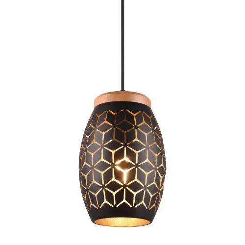 LÁMPARA DE TECHO COLGANTE 1 LUZ METAL NEGRO E27 BIRKITA