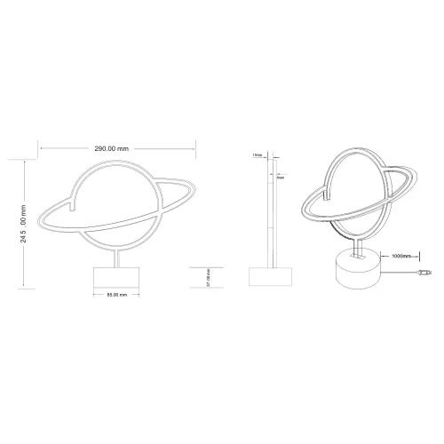 LÁMPARA DE MESA LED 1,6 W USB PLANETA