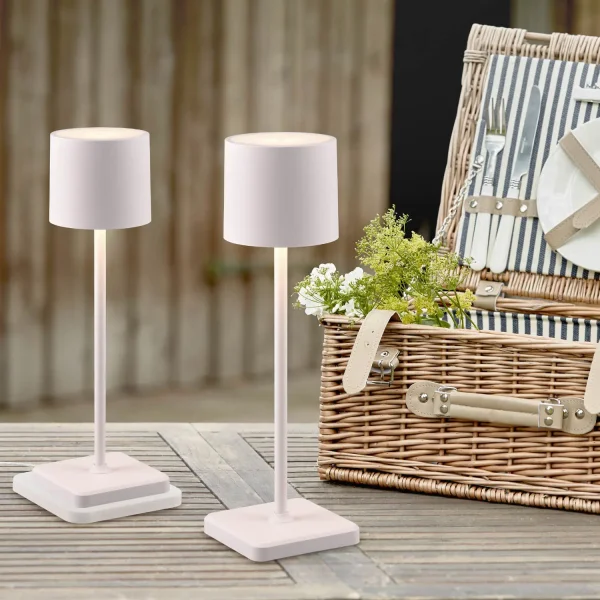 LÁMPARA DE MESA EXTERIOR LED 1,5 W REGULABLE IP54 BLANCA FRISCO