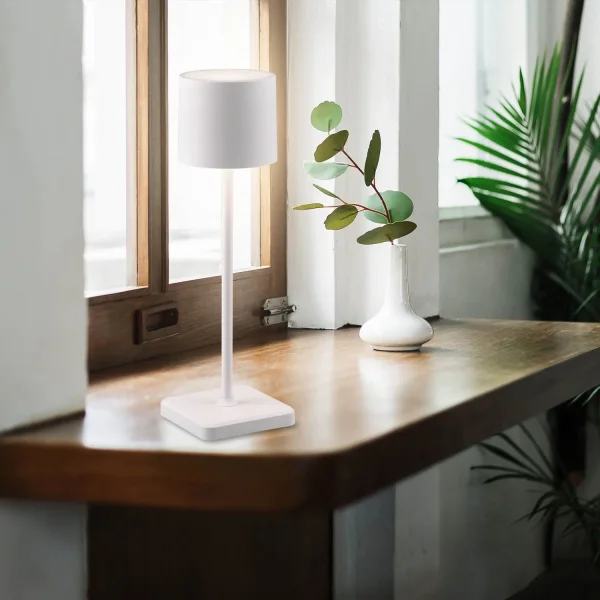 LÁMPARA DE MESA EXTERIOR LED 1,5 W REGULABLE IP54 BLANCA FRISCO