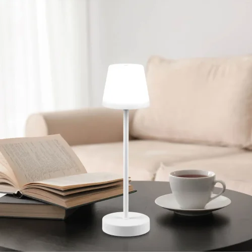 LÁMPARA DE MESA TÁCTIL LED REGULABLE 2,2W IP44 BLANCO MINNA LÁMPARA DE MESA TÁCTIL LED REGULABLE 2,2W IP44 BLANCO MINNA