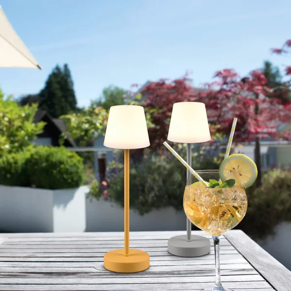LÁMPARA DE MESA TÁCTIL LED REGULABLE 2,2W IP44 AMARILLO MINNA LÁMPARA DE MESA TÁCTIL LED REGULABLE 2,2W IP44 AMARILLO MINNA