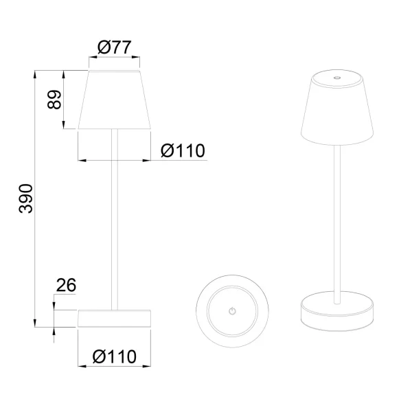LÁMPARA DE MESA TÁCTIL LED REGULABLE 2,2W IP44 AMARILLO MINNA LÁMPARA DE MESA TÁCTIL LED REGULABLE 2,2W IP44 AMARILLO MINNA