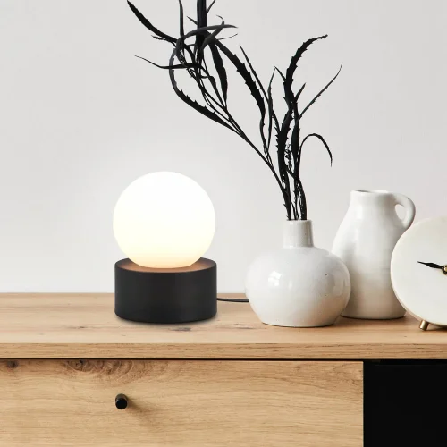 LÁMPARA DE MESA TÁCTIL NEGRO E14 HESPERIA