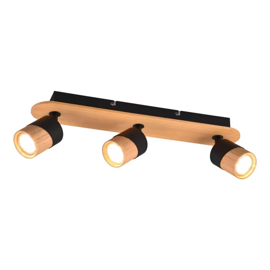 FOCO DE TECHO 3 LUCES GU10 NEGRO AMARU 2