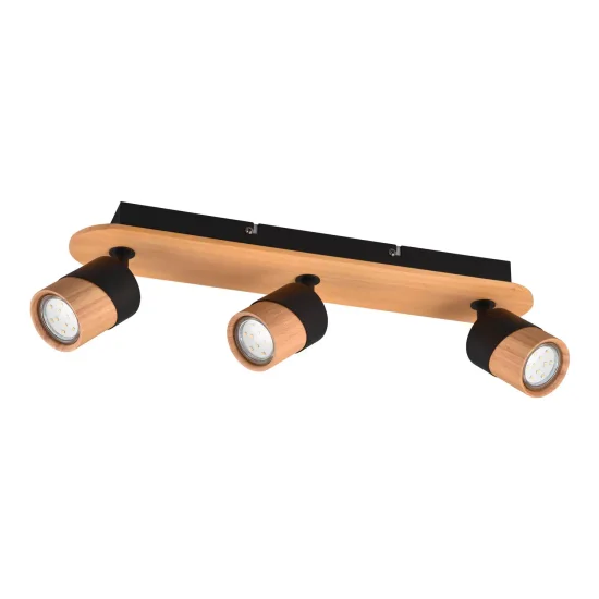 FOCO DE TECHO 3 LUCES GU10 NEGRO AMARU