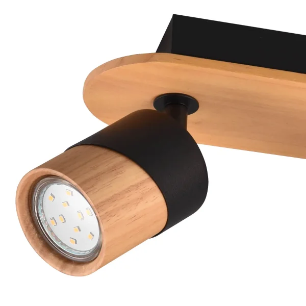 FOCO DE TECHO 3 LUCES GU10 NEGRO AMARU