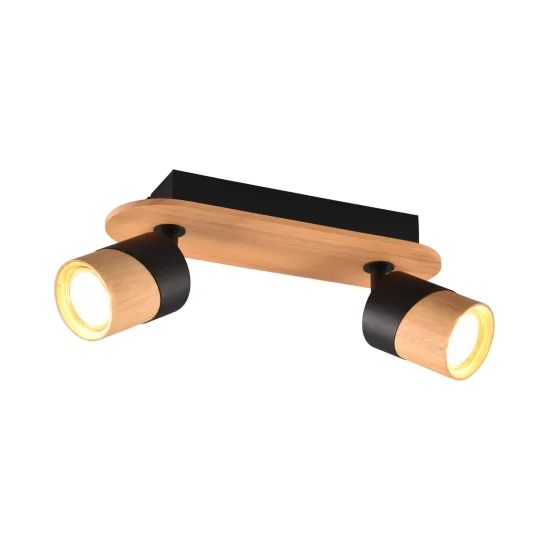 FOCO DE TECHO 2 LUCES GU10 NEGRO AMARU 2