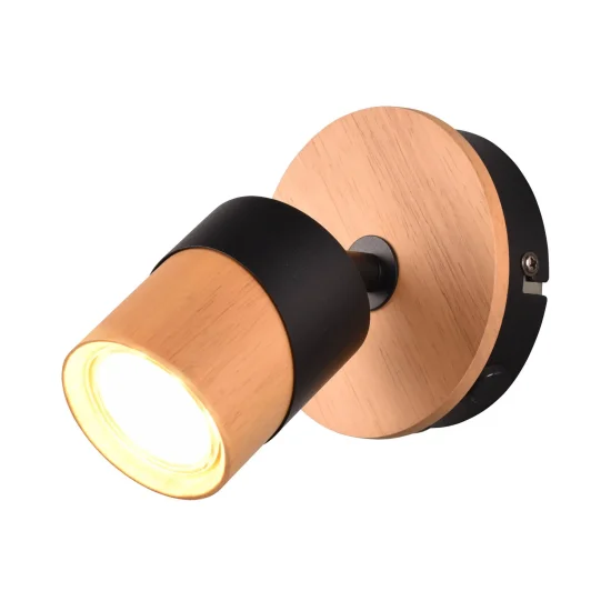 FOCO DE TECHO/PARED 1 LUZ GU10 NEGRO AMARU 2