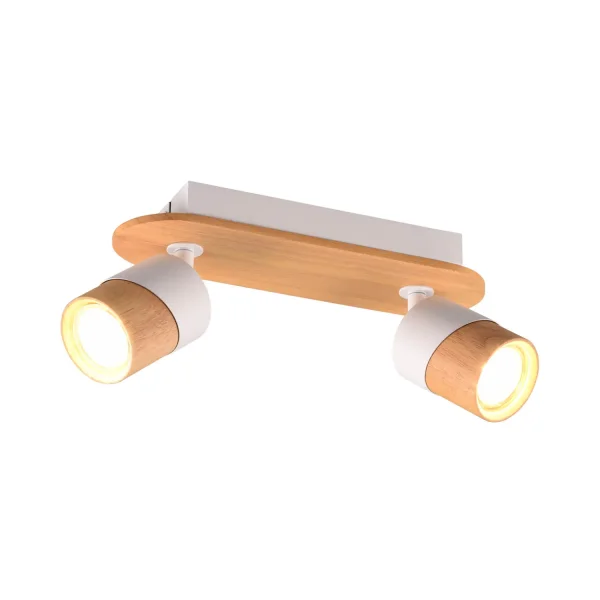 FOCO DE TECHO 2 LUCES GU10 BLANCO AMARU