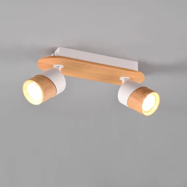 FOCO DE TECHO 2 LUCES GU10 BLANCO AMARU