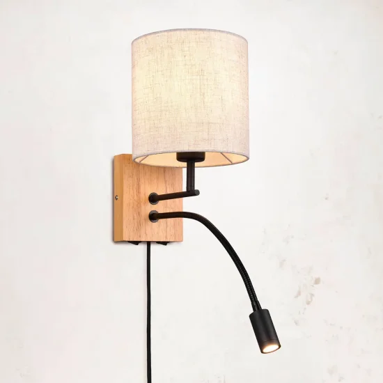 APLIQUE DE PARED FLEXO E27 PANTALLA CILÍNDRICA MARISOL