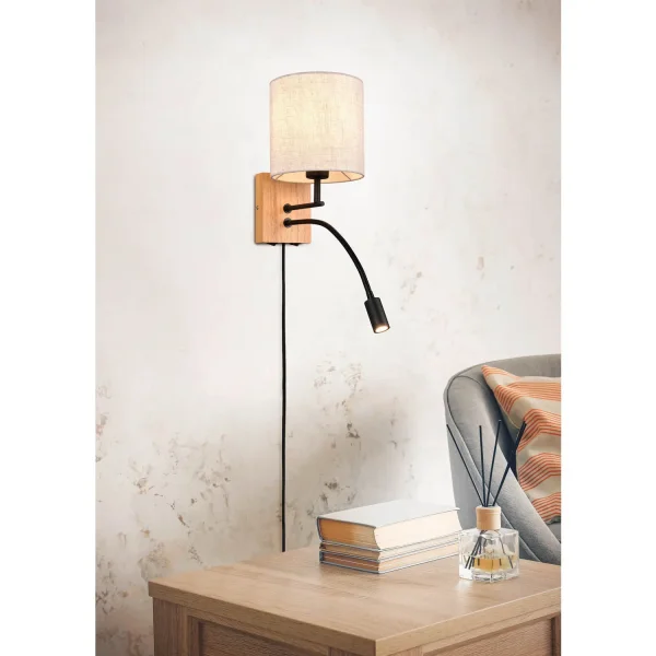 APLIQUE DE PARED FLEXO E27 PANTALLA CILÍNDRICA MARISOL