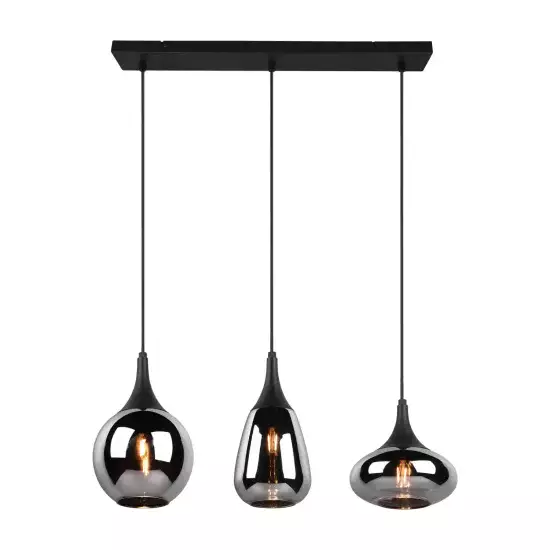 LÁMPARA COLGANTE 3 LUCES COLOR ACERO CROMADO E14 LESLIE