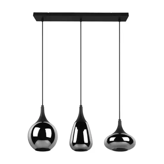 LÁMPARA COLGANTE 3 LUCES COLOR ACERO CROMADO E14 LESLIE 2