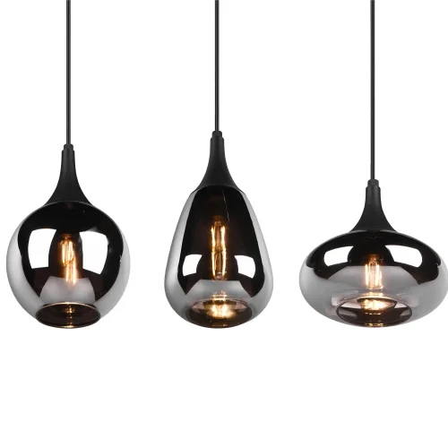 LÁMPARA COLGANTE 3 LUCES COLOR ACERO CROMADO E14 LESLIE