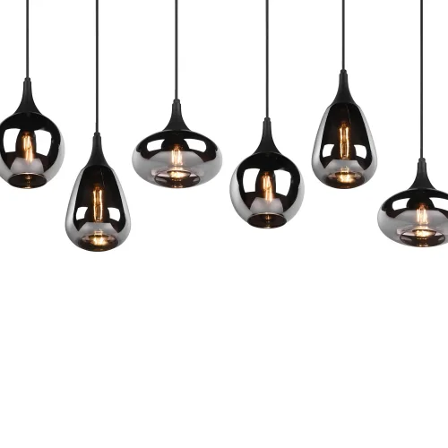 LÁMPARA COLGANTE 6 LUCES COLOR ACERO CROMADO E14 LESLIE