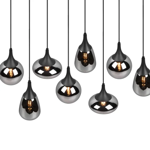 LÁMPARA COLGANTE 8 LUCES COLOR ACERO CROMADO E14 LESLIE