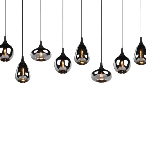 LÁMPARA COLGANTE 8 LUCES COLOR ACERO CROMADO E14 LESLIE