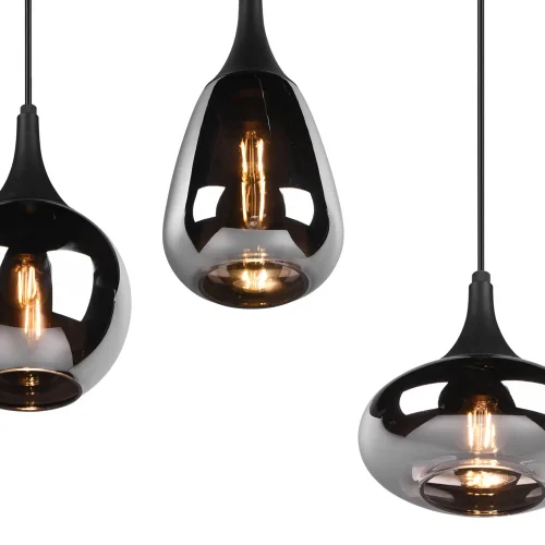 LÁMPARA COLGANTE 8 LUCES COLOR ACERO CROMADO E14 LESLIE