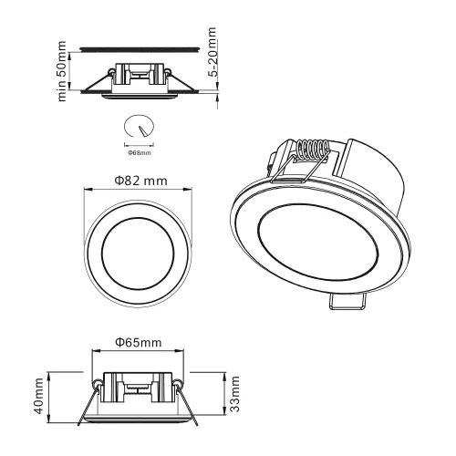 FOCO EMPOTRABLE LED 5W 3000K BLANCO ARANZA