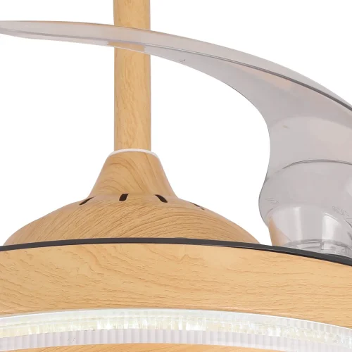 VENTILADOR DE TECHO ASPAS PLEGABLE LED 35W 3000-6000K MADERA LORELEI