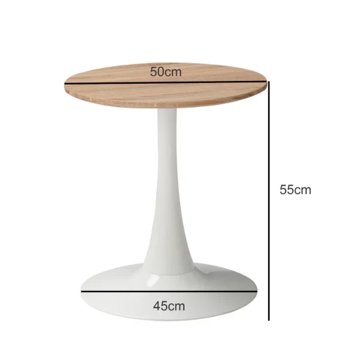 MESA DE RINCÓN SAN ANTONI Ø55 CM BLANCA
