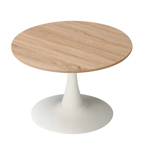 MESA DE CENTRO SAN ANTONI Ø70 CM PATA BLANCA TAPA NATURAL MESA DE CENTRO SAN ANTONI Ø70 CM PATA BLANCA TAPA NATURAL
