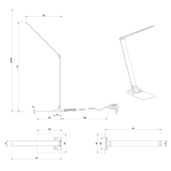 LÁMPARA DE MESA LED 6,5W 3000-6500K BLANCA THELMA