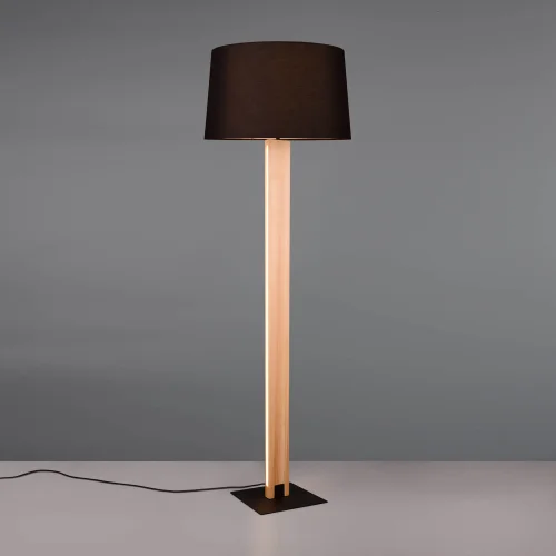 LÁMPARA DE PIE E27 BASE DE MADERA CON LED 10W ROXANA