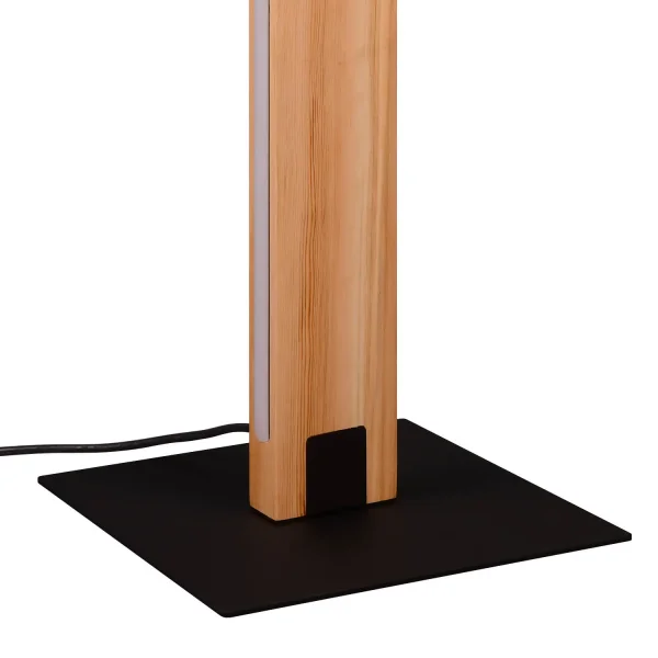 LÁMPARA DE PIE E27 BASE DE MADERA CON LED 10W ROXANA