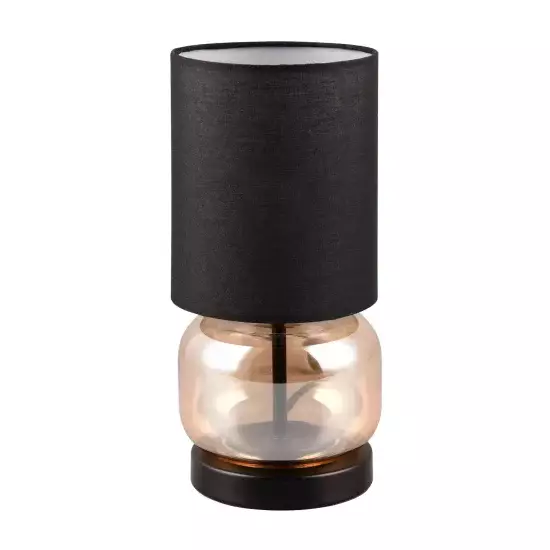 LÁMPARA DE MESA BASE DE CRISTAL ÁMBAR E27 ELISEO 2